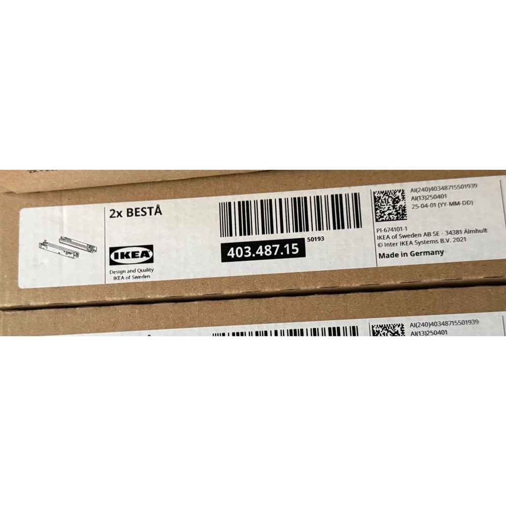 2 Pack IKEA BESTA Drawer runner soft-closing Slides Galvanized steel 403.487.15